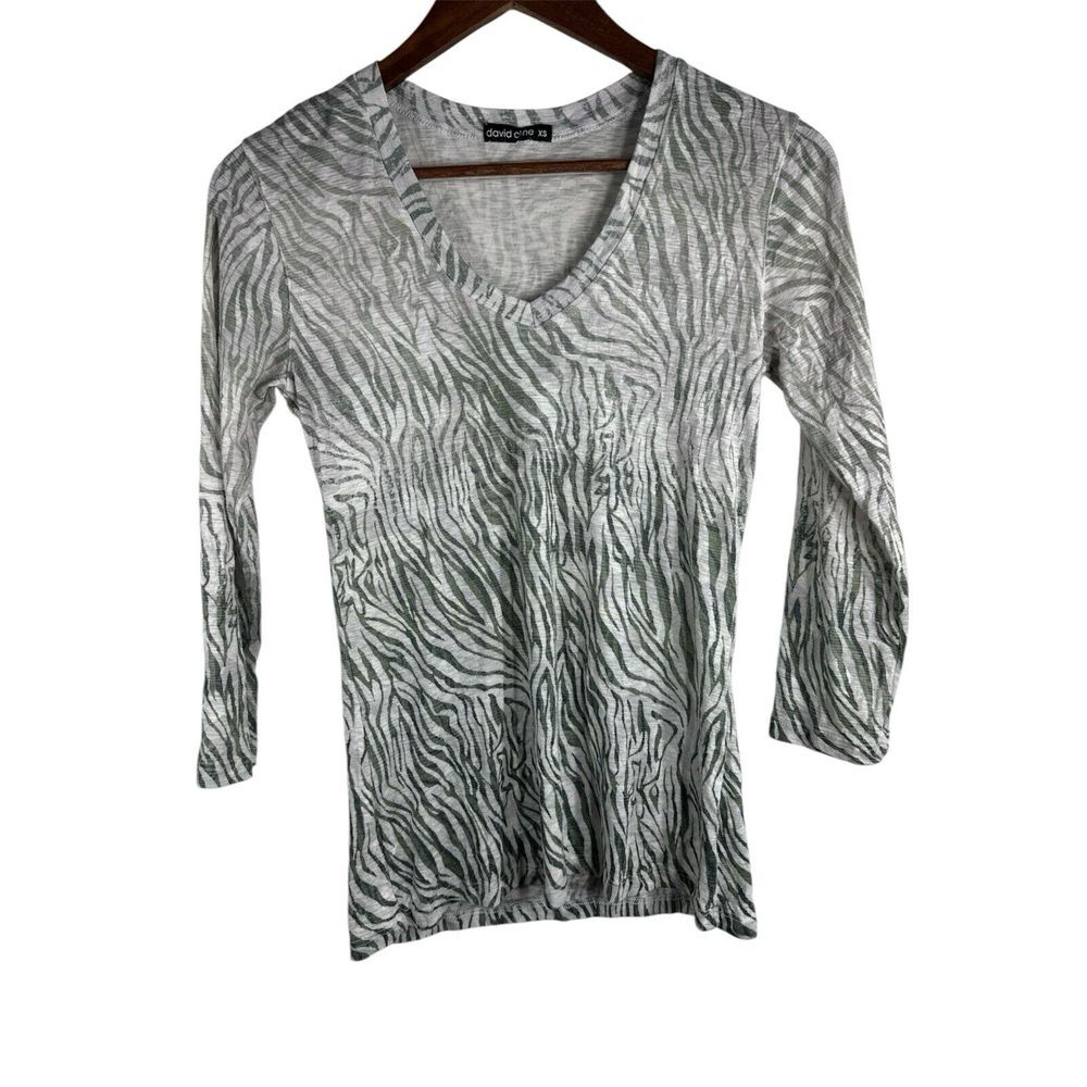 David Cline Women's Top SZ XS  Pullover 3/4 Sleeve Colorful‎